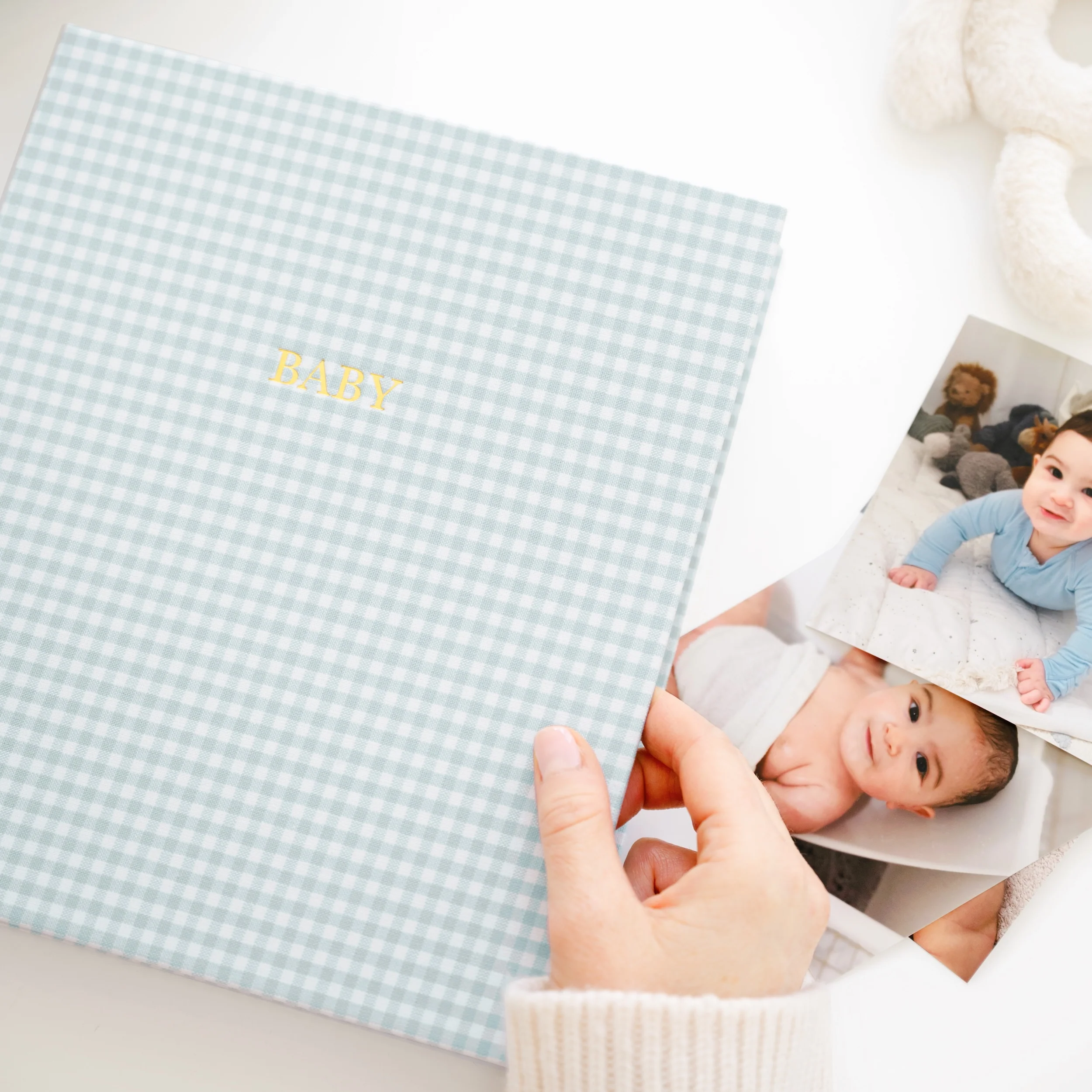 Blue Gingham Sugar Paper x Maisonette Baby Book - Image 11