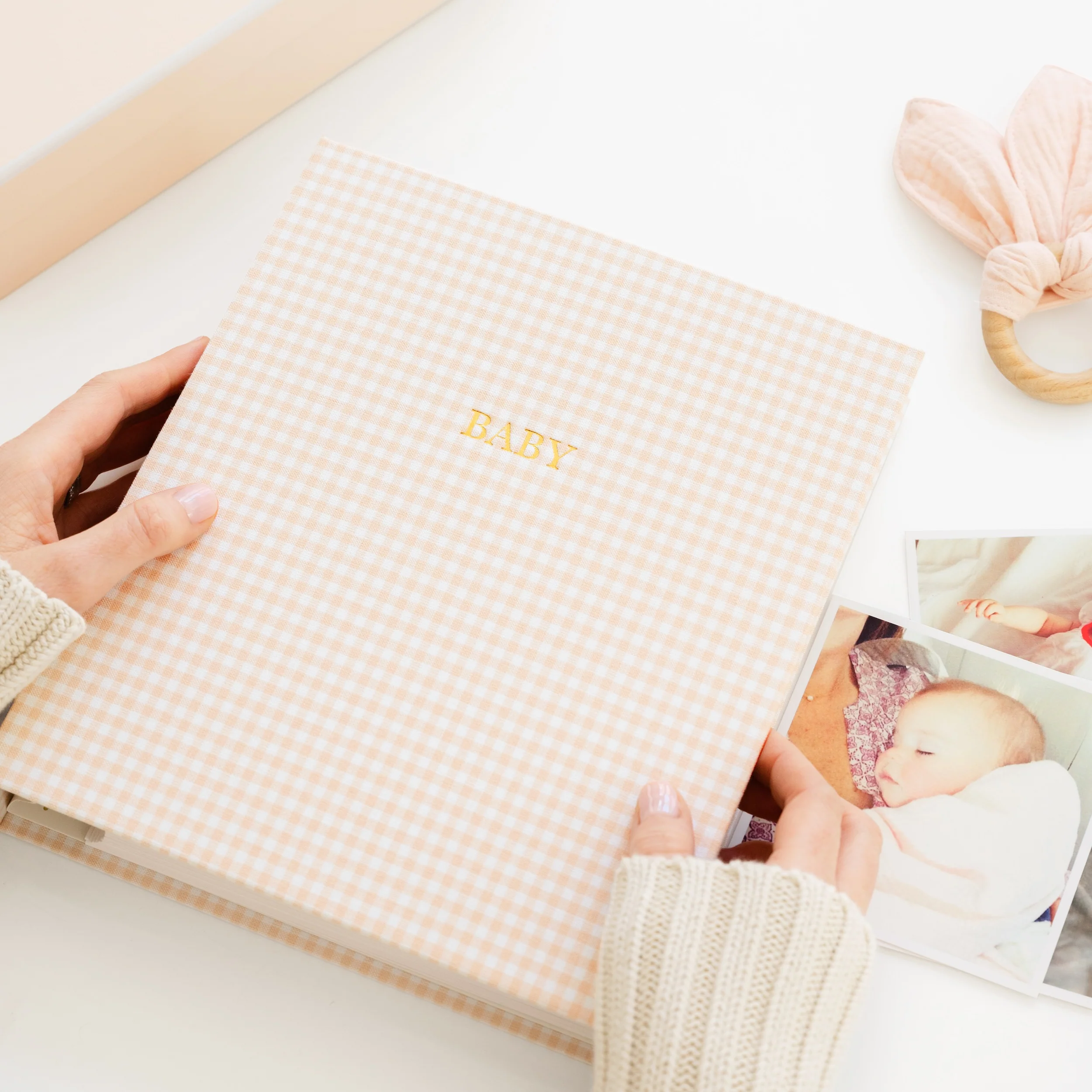 Pink Gingham Sugar Paper x Maisonette Baby Book - Image 10